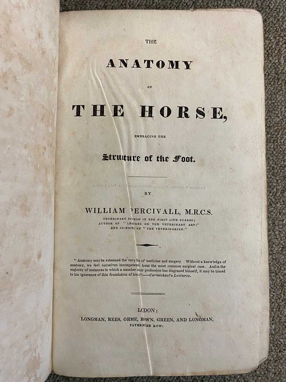 Equine. PERCIVALL (W) The Anatomy of the Horse, no date, 8vo, cloth; MORTON (W) A Manual of - Bild 6 aus 11