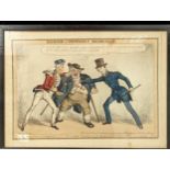 A group of four hand coloured satirical cartoons. The Como-Cal Hobby, publ. G Humfrey, 27 x 22cm