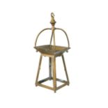 An Arts & Crafts brass hall lantern,