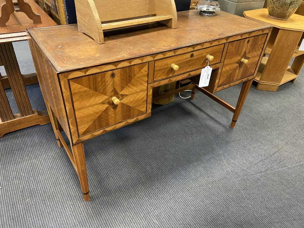 An English Art Deco parquetry decorated desk by Bath Cabinet Makers, circa 1925, - Image 3 of 10