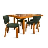 § Alvar Aalto (1898-1976) for Artek, a model 92 extending dining table and four model 62 chairs,