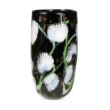 A Murano black glass vase, attributed to Barovier,
