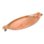 W.A.S. Benson, an oval copper tray,