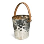 A contemporary silver-plated ice bucket,
