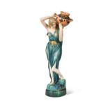 A Goldscheider pottery figurine of a classical maiden,