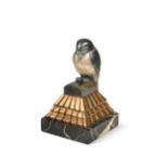 F H Danvin, a patinated bronze model of a bird,