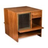 An Art Deco walnut music or record cabinet,