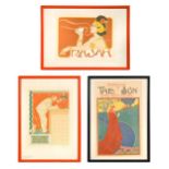 A group of Art Nouveau lithographic advertising prints,