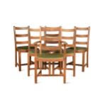 A set of six Heal's oak dining chairs, circa 1930,