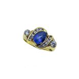 A tanzanite and diamond dress ring,