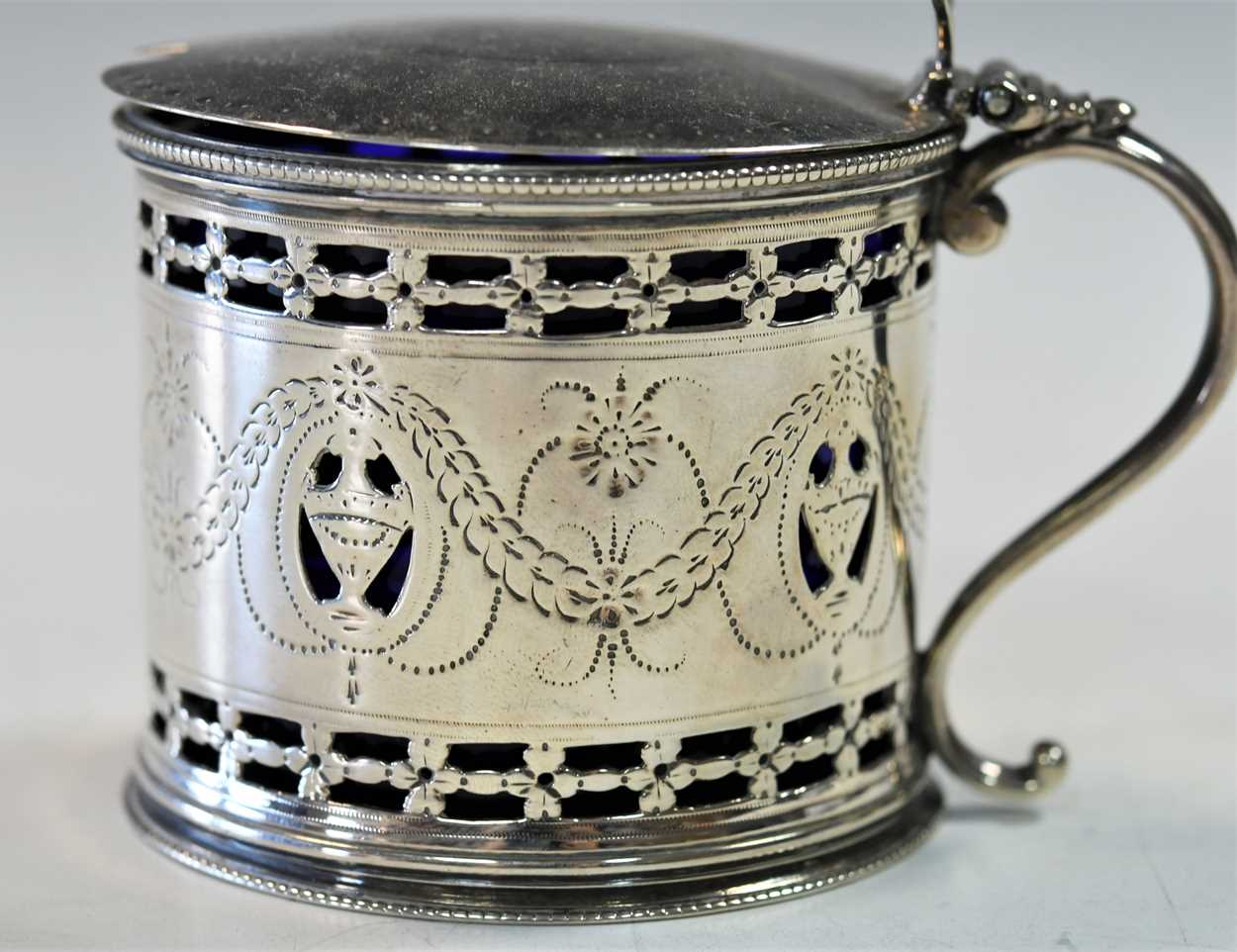 A George III 18th century silver drum mustard, - Image 3 of 9