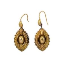A pair of Victorian ear pendants,