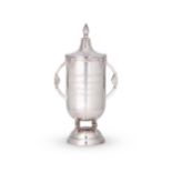 A George V silver two handled trophy cup,