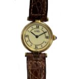 Cartier - A vermeil 'Les Must de Cartier Tank Vendôme' wristwatch,