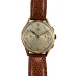 Heuer - An 18ct gold 'Big Eye' chronograph wristwatch,