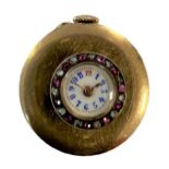 J. Pourrat et Fils, Genève - A rare Swiss 18ct gold gem set lapel watch,