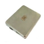 An Edward VIII silver double sided combination cigarette case and compact,