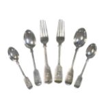 An 18-piece set of George V silver flatware with 6 earlier additions,