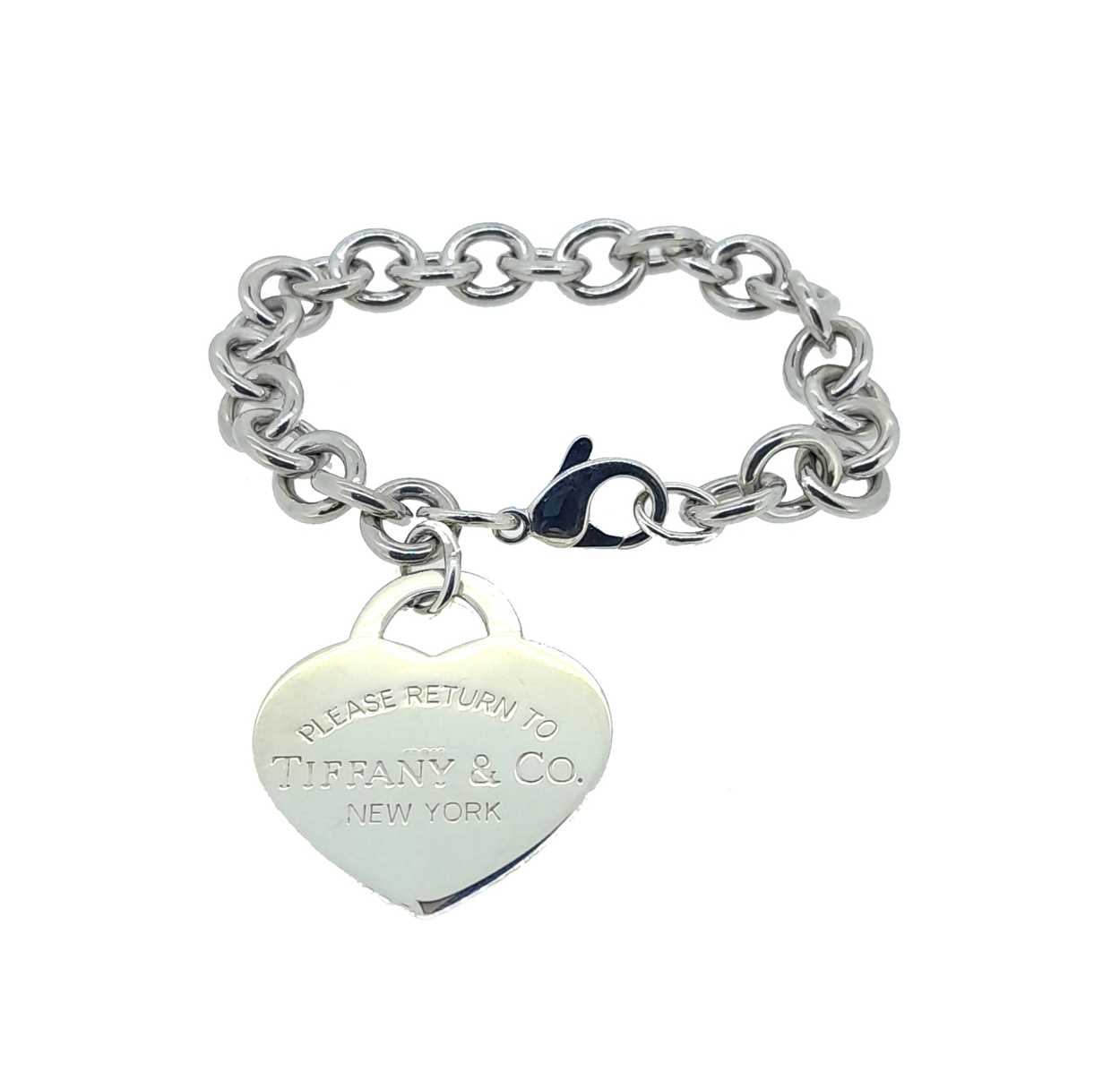 Tiffany & Co. - A silver heart tag bracelet,