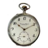 IWC, Schaffhausen - A Swiss silver open faced pocket watch,