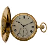 Unsigned - A Swiss 18ct gold minute repeating full hunter dress pocket watch,