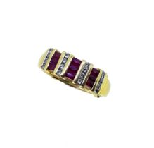 A modern ruby and diamond ring,