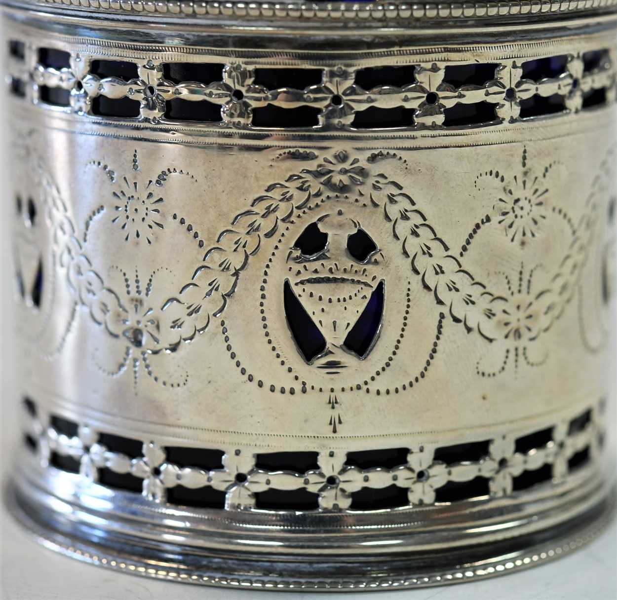 A George III 18th century silver drum mustard, - Image 4 of 9