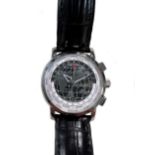 Paul Picot - A steel 'Firshire Megarotor GMT Black' wristwatch,