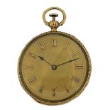 Lepine, Paris - A mid 19th century quarter repeating open faced dress pocket watch,