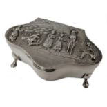 An early 20th century silver jewel box,