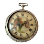 Samson, London - An 18th century Sterling silver pair cased pocket watch,