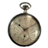 Lip, Besançon - A Swiss made silver open faced pocket watch,