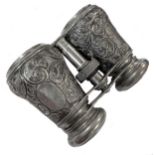 A pair of Victorian silver horse racing binoculars,