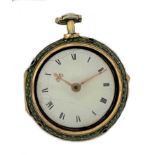 Charles Cabrier II, London - A late 18th century quarter repeating pair cased pocket watch,