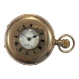 H. Williamson, Coventry - A 9ct gold half hunter pocket watch and chain,