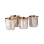 Dublin - A set of four mid 20th century silver water tumblers,