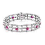 A modern ruby and diamond bracelet,