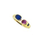 A modern sapphire dress ring,