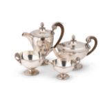 A George V silver 4-piece tea set,