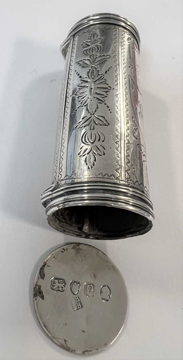 A rare III 18th century silver nutmeg grater, mark of Peter