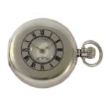 J.W. Benson, London - A Sterling silver half hunter pocket watch,
