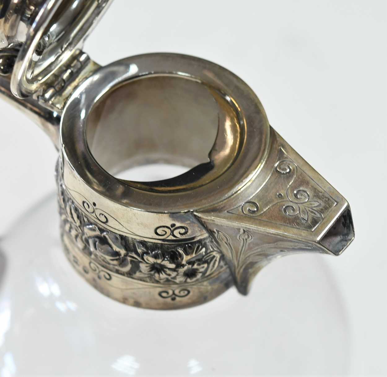 A Victorian silver topped glass claret jug, - Image 3 of 8