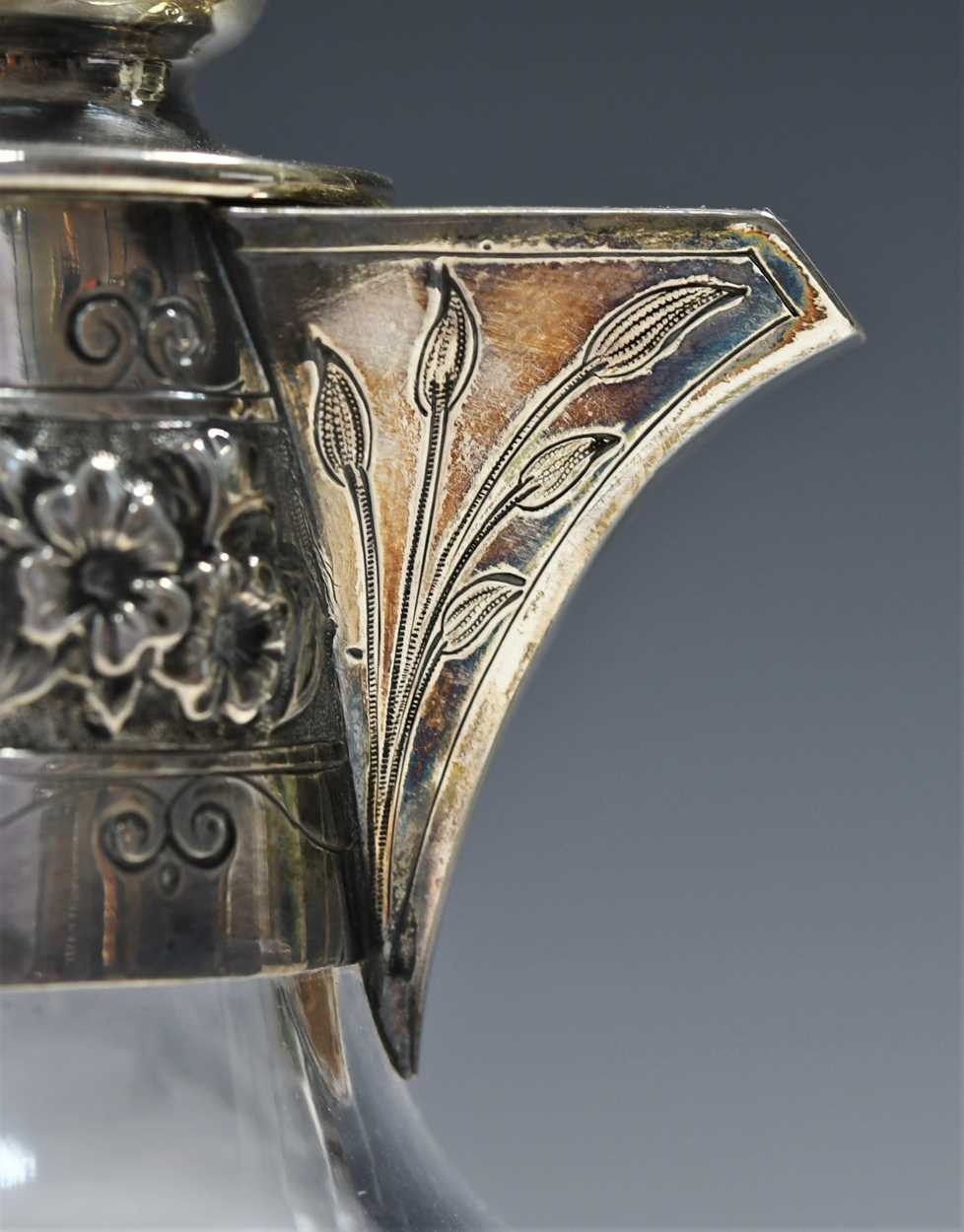 A Victorian silver topped glass claret jug, - Image 5 of 8