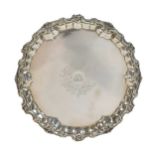 A George II silver waiter,