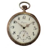 Longines - A Swiss vermeil open faced pocket watch,