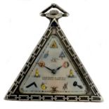 Tempor Watch Company, Genève - A Sterling silver open faced Masonic pocket watch,