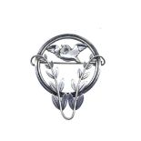 Arno Malinowski for Georg Jensen - A silver bird brooch,