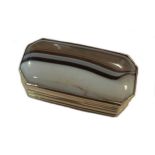 A George IV 18ct gold vinaigrette with banded agate cover,