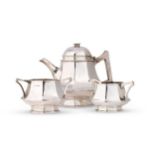 A George V silver 3-piece tea set,