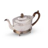 A George III 18th century silver teapot and stand, mark of Peter & Ann Bateman,